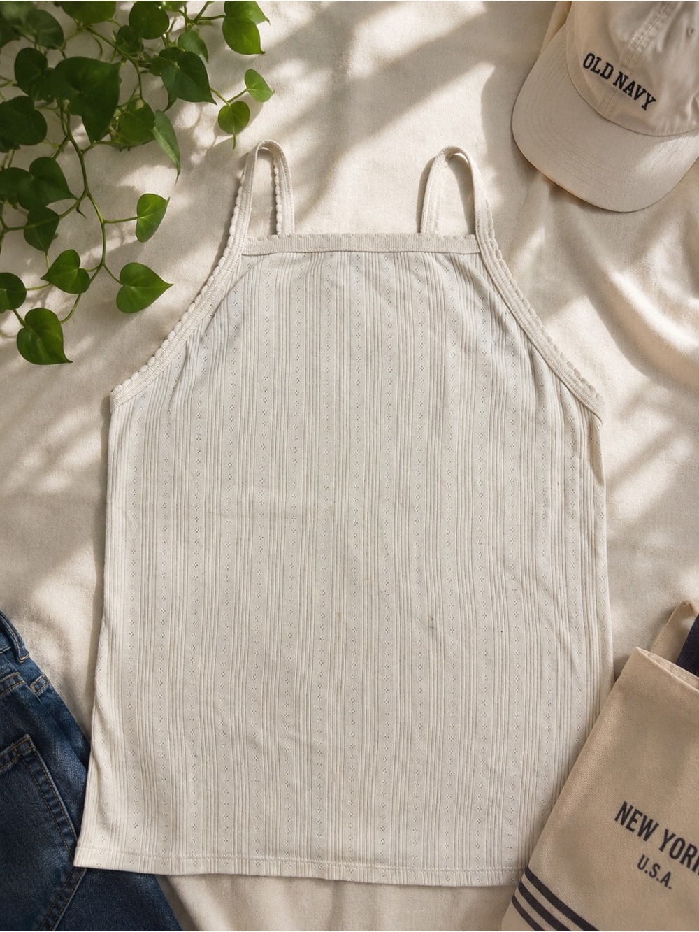 old navy cozy cashmere ribbed tank top
